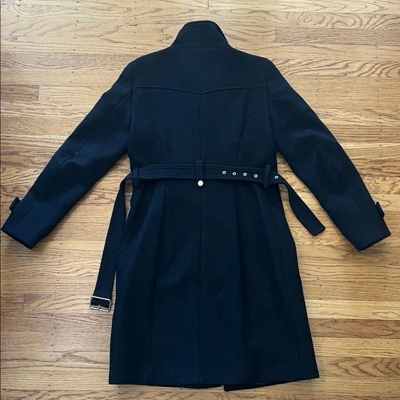 Zara Black Belted Winter Coat - Picture 6 of 6